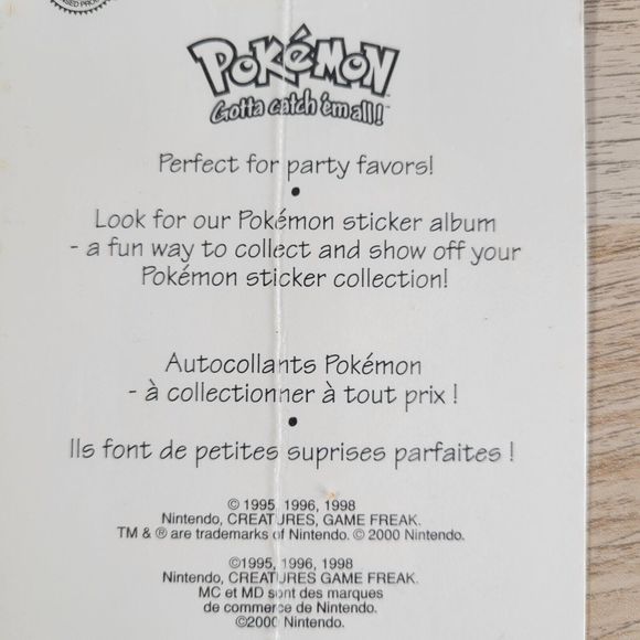 Vintage Pokemon Nintendo Stickers Sticker Time 12 Ct Sealed Ditto Mew 2000 Y2k - Picture 4 of 4